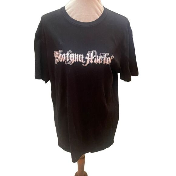 Next Level Apparel “Shotgun Harlot” Black 100% Cotton Graphic T-Shirt Size Large - Picture 3 of 10